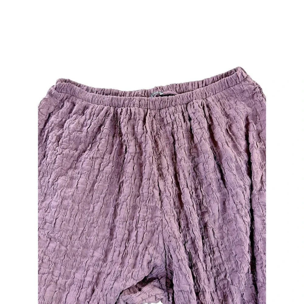 NWOT Zara High-Waisted Balloon Style Joggers Eggplant Textured Bohemian Large - Picture 5 of 10